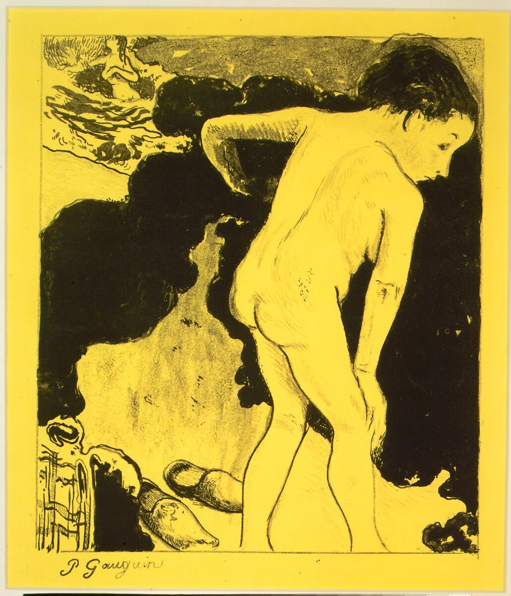 Bathers in Brittany, from the "Volpini Suite: Dessins lithographiques", Paul Gauguin (French, Paris 1848–1903 Atuona, Hiva Oa, Marquesas Islands), Zincograph on chrome yellow wove paper; first edition