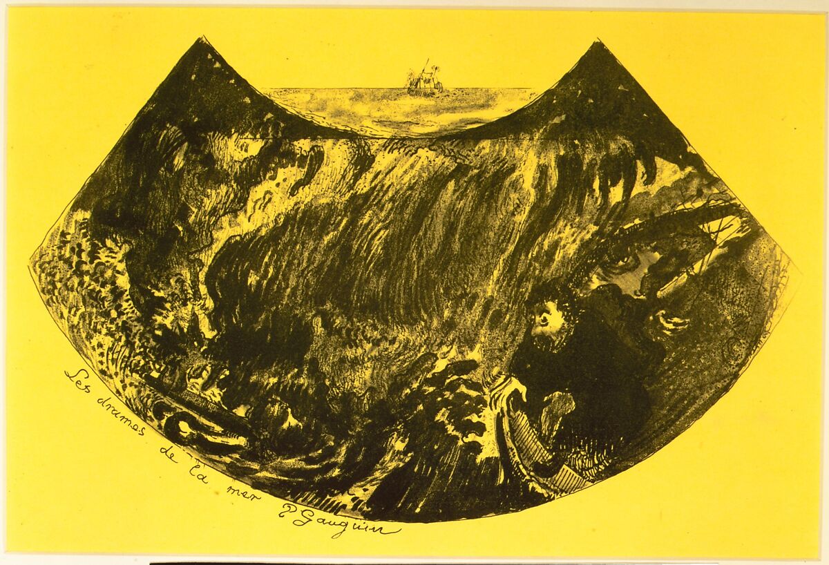 The Drama of the Sea, from the Volpini Suite: Dessins lithographiques, Paul Gauguin (French, Paris 1848–1903 Atuona, Hiva Oa, Marquesas Islands), Zincograph on chrome yellow wove paper; first edition 