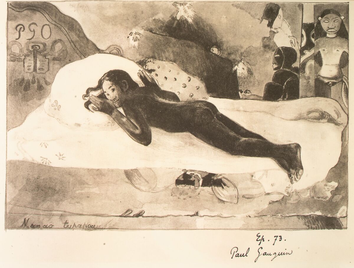 Spirit of the Dead Watching (Manao Tupapau), from "L'Estampe Originale", Paul Gauguin (French, Paris 1848–1903 Atuona, Hiva Oa, Marquesas Islands), Zincograph