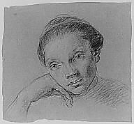 Study of a Woman in Bust-Length Three-Quarter View (recto); Summary Sketch of the Same (verso)., Anonymous, Italian, North Italy, 18th century, Black and white chalk on blue paper