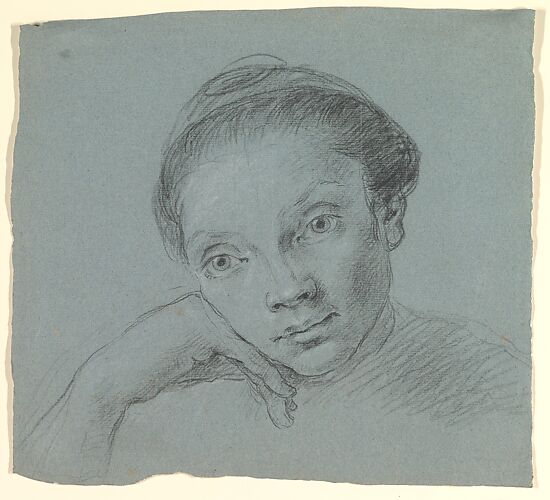 Study of a Woman in Bust-Length Three-Quarter View (recto); Summary Sketch of the Same (verso).