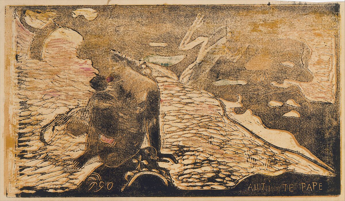 Auti Te Pape, Paul Gauguin (French, Paris 1848–1903 Atuona, Hiva Oa, Marquesas Islands), Woodcut printed in color on wove paper 