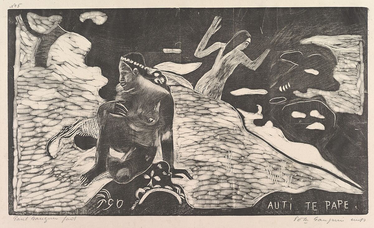 Auti Te Pape, Paul Gauguin (French, Paris 1848–1903 Atuona, Hiva Oa, Marquesas Islands), Woodcut on china paper 