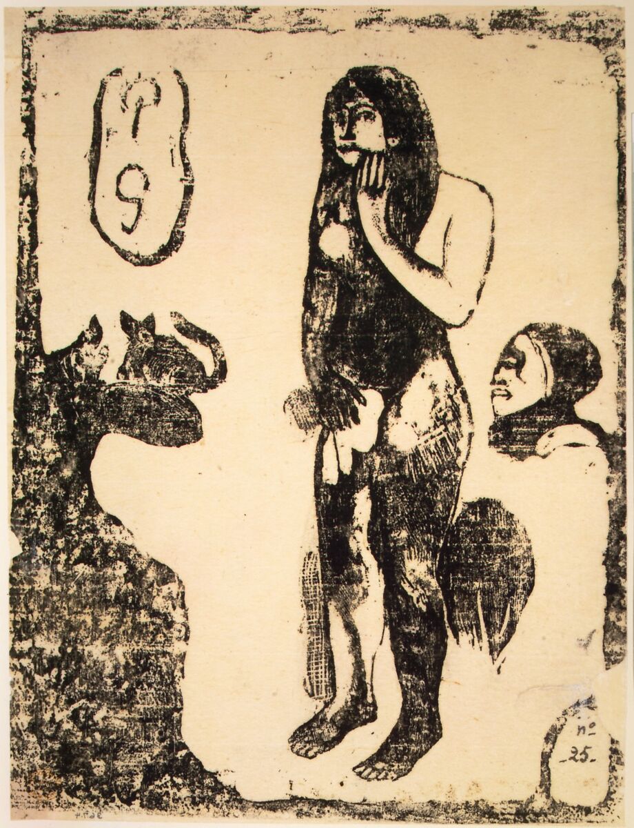 Eve, Paul Gauguin (French, Paris 1848–1903 Atuona, Hiva Oa, Marquesas Islands), Woodcut on japan tissue
