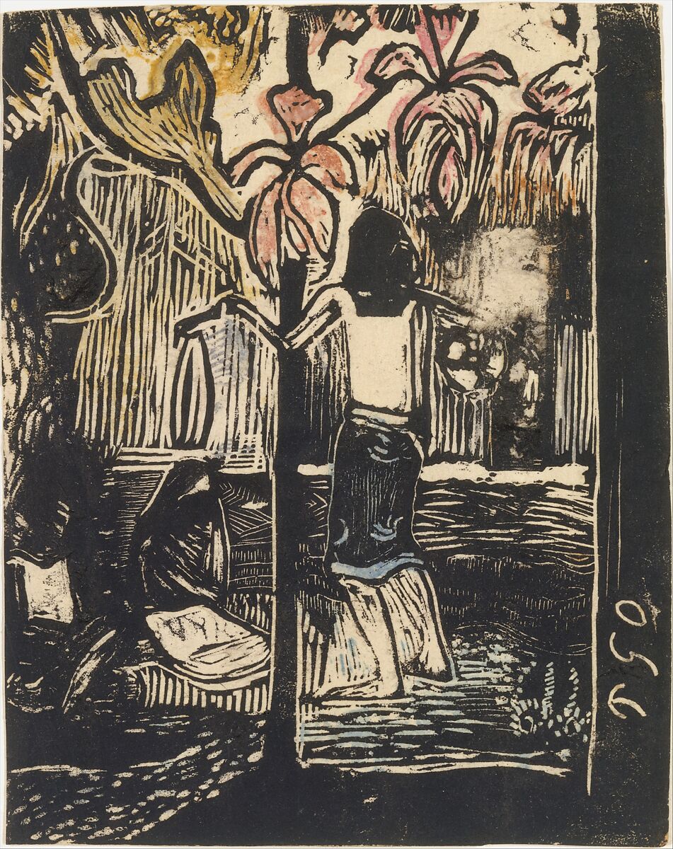 Fragrance (Noa Noa), small block, Paul Gauguin (French, Paris 1848–1903 Atuona, Hiva Oa, Marquesas Islands), Woodcut printed in color on Japanese paper 