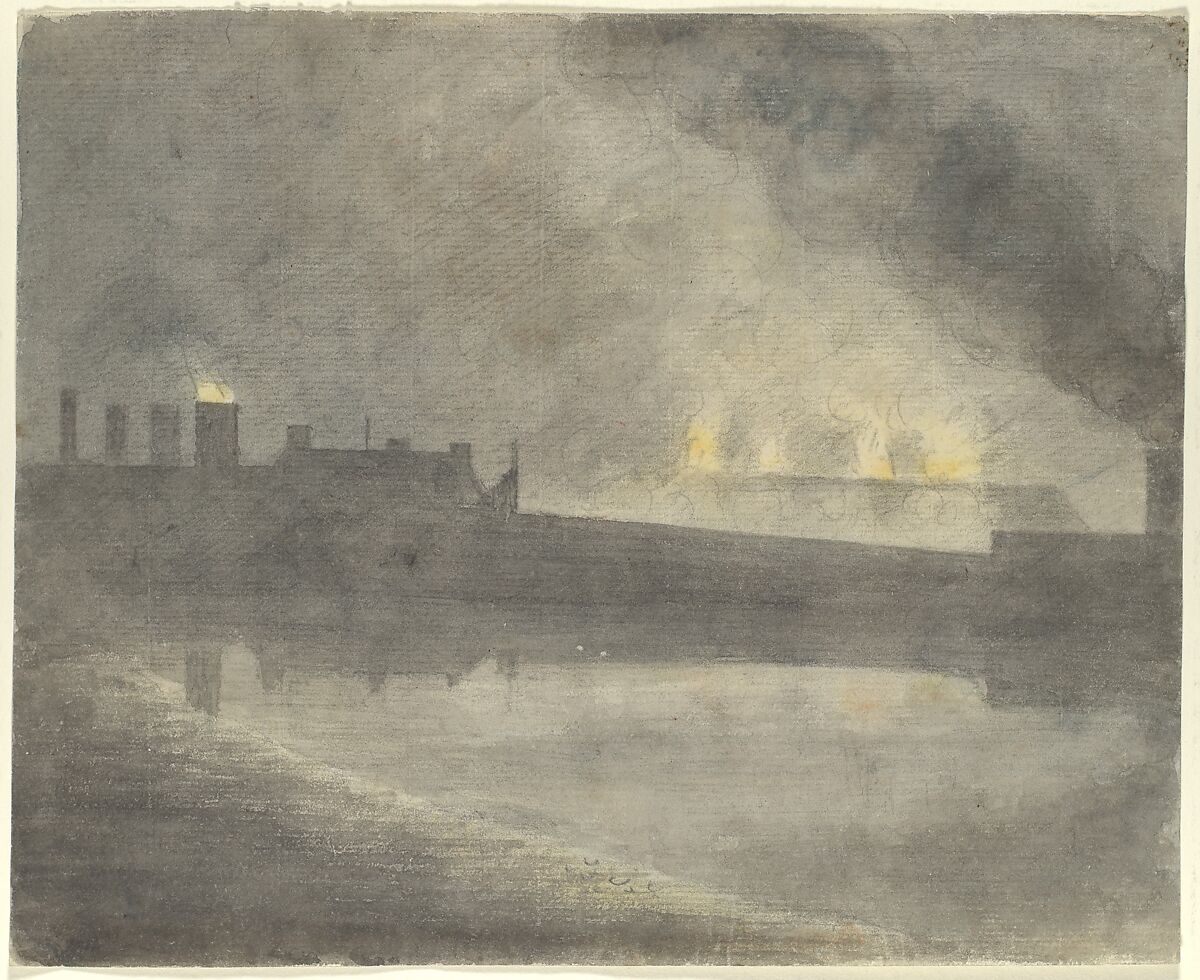 Foundry at Canon, Herefordshire, John Baptist Malchair (British, Cologne 1731–1812 Oxford), Watercolor over graphite 