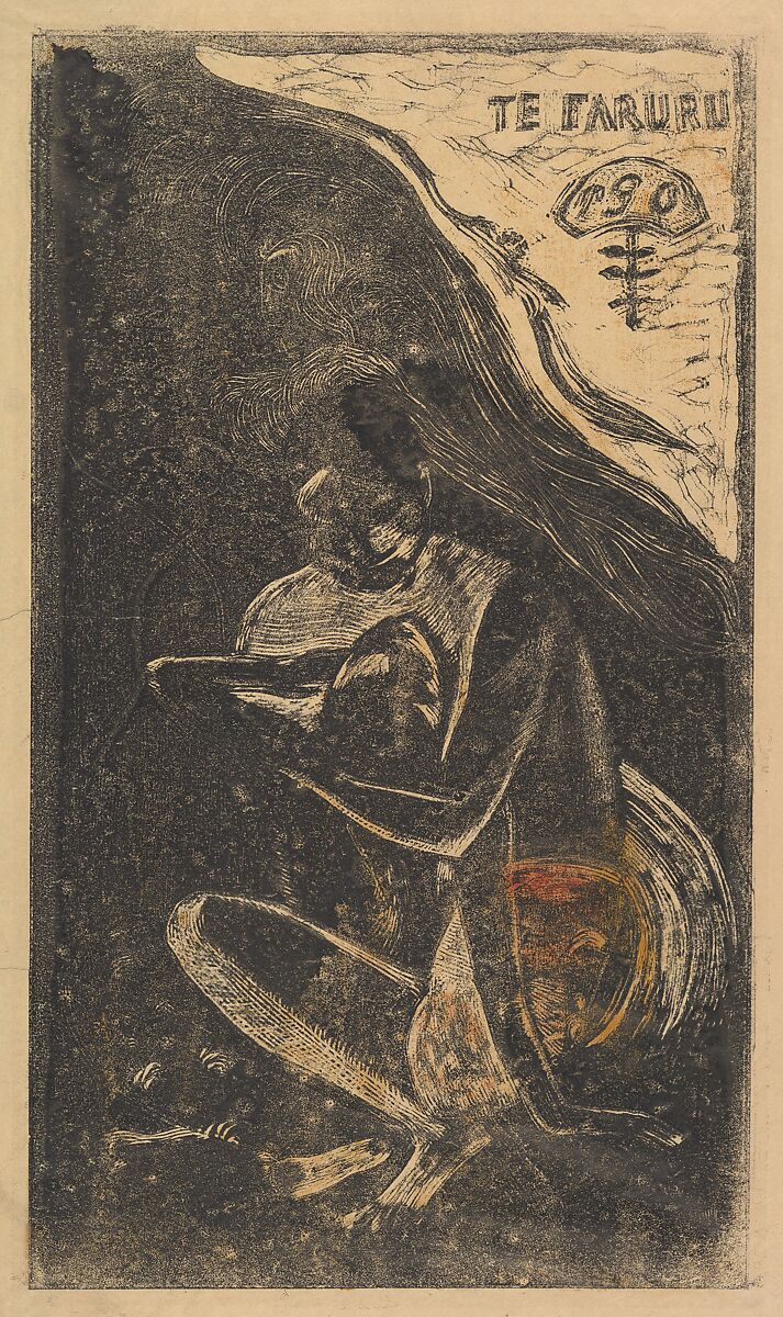 Here We Make Love (Te Faruru), from Fragrance (Noa Noa), Paul Gauguin (French, Paris 1848–1903 Atuona, Hiva Oa, Marquesas Islands), Woodcut printed in color on wove paper 