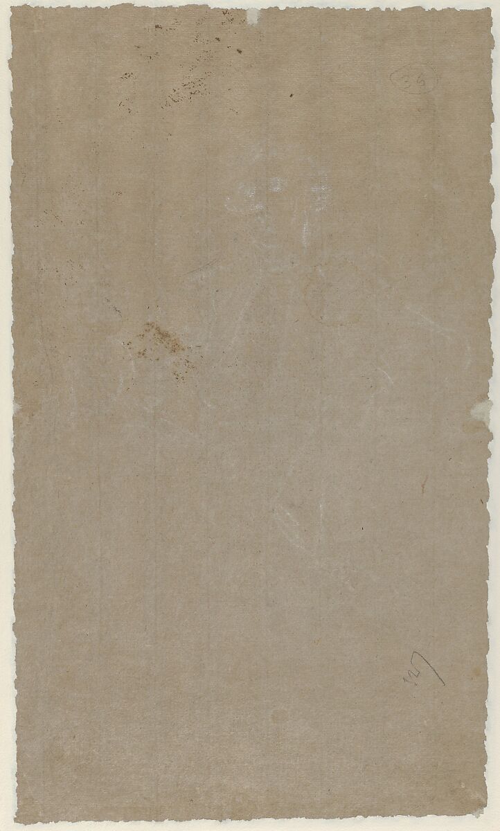 Self-Portrait, Jean Marc Nattier (French, Paris 1685–1766 Paris), Black chalk, heightened with white (recto); white chalk (verso)