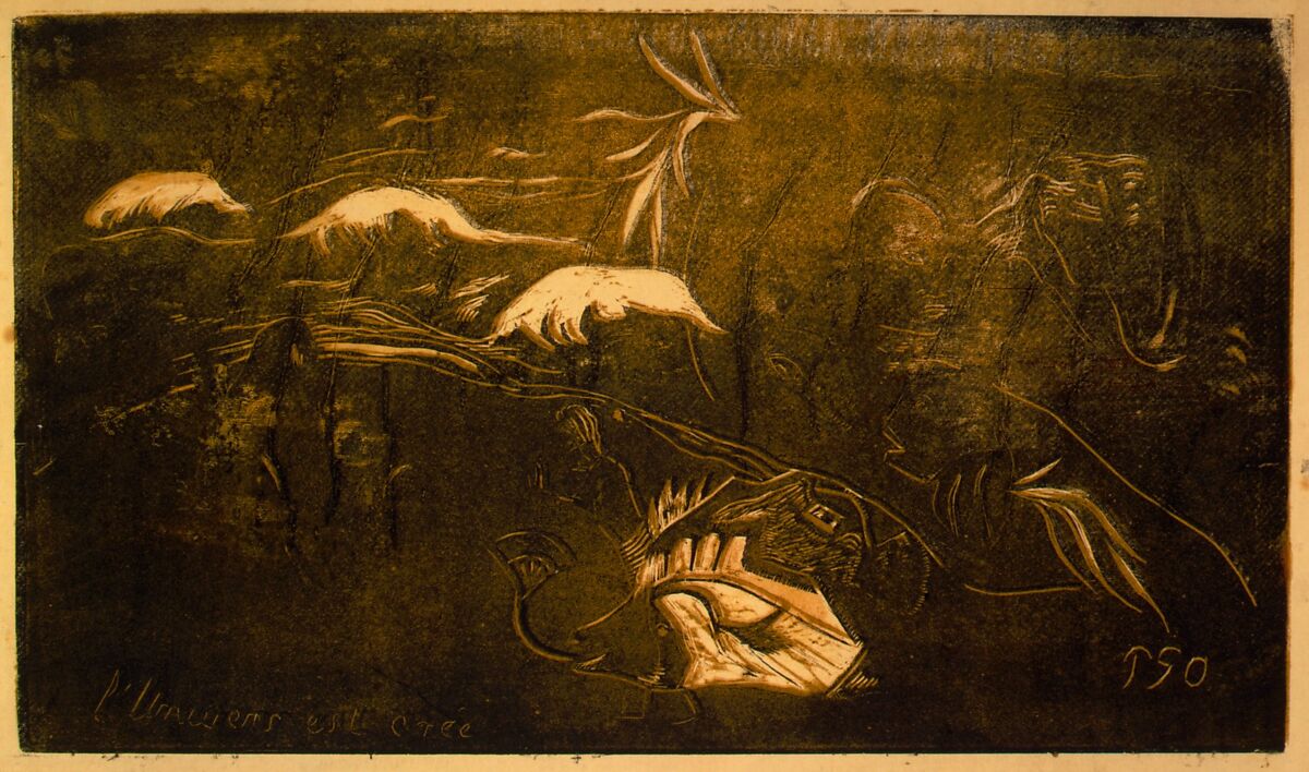 The Universe Is Created, Paul Gauguin (French, Paris 1848–1903 Atuona, Hiva Oa, Marquesas Islands), woodcut printed in color on wove paper