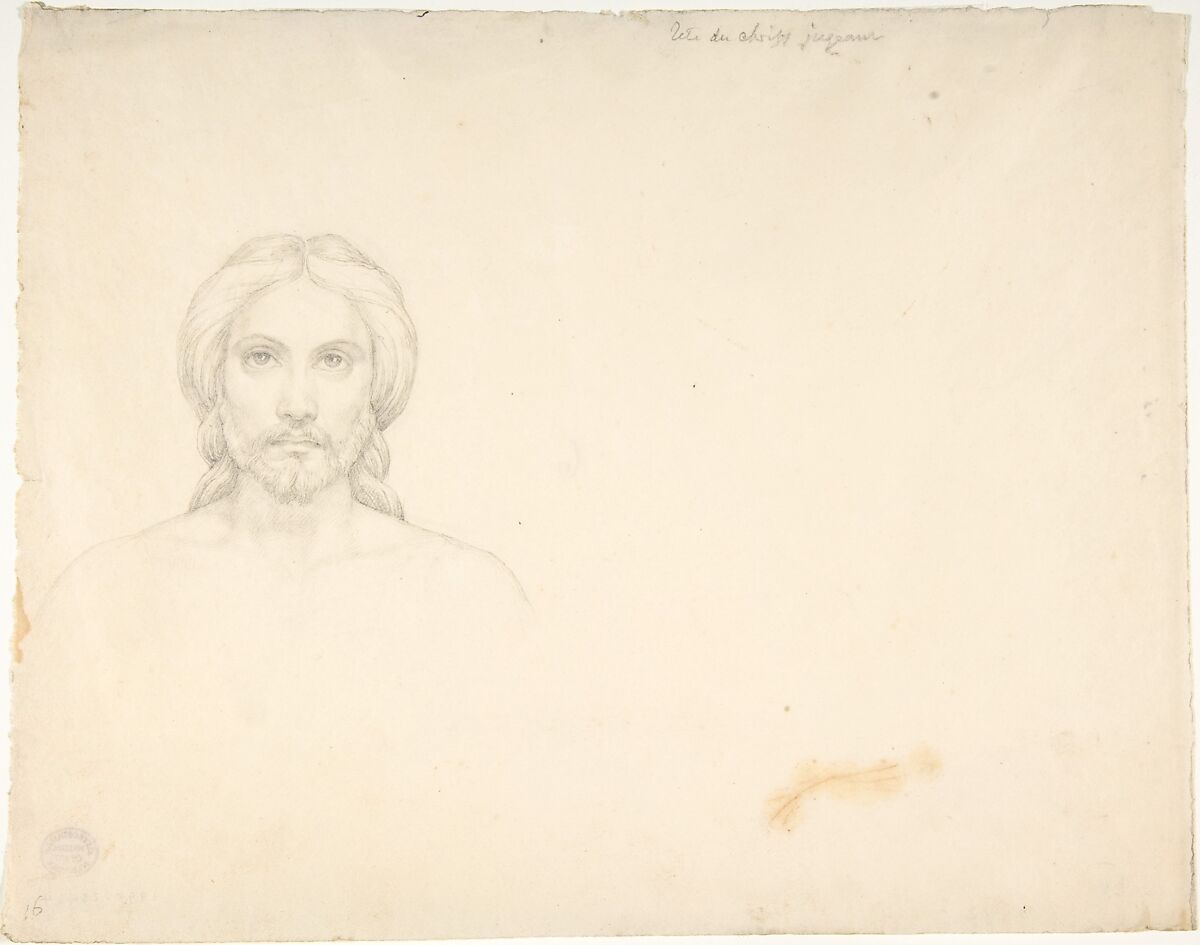 Head of Christ, Andre-Jacques-Victor Orsel (French, Oullins 1795–1850 Paris), Graphite 