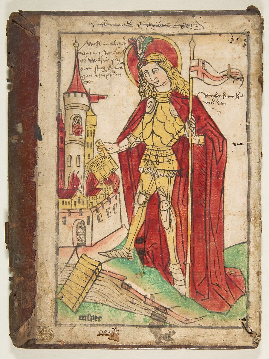 Saint Florian, Casper (Upper German, Regensburg, ca. 1460), Hand-colored woodcut 