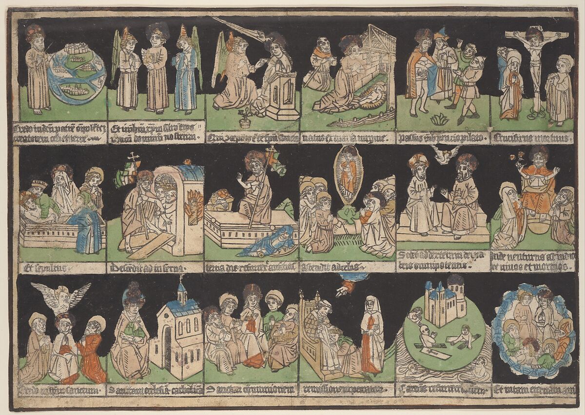 The Creed, Anonymous, German, 15th century, Hand-colored woodcut