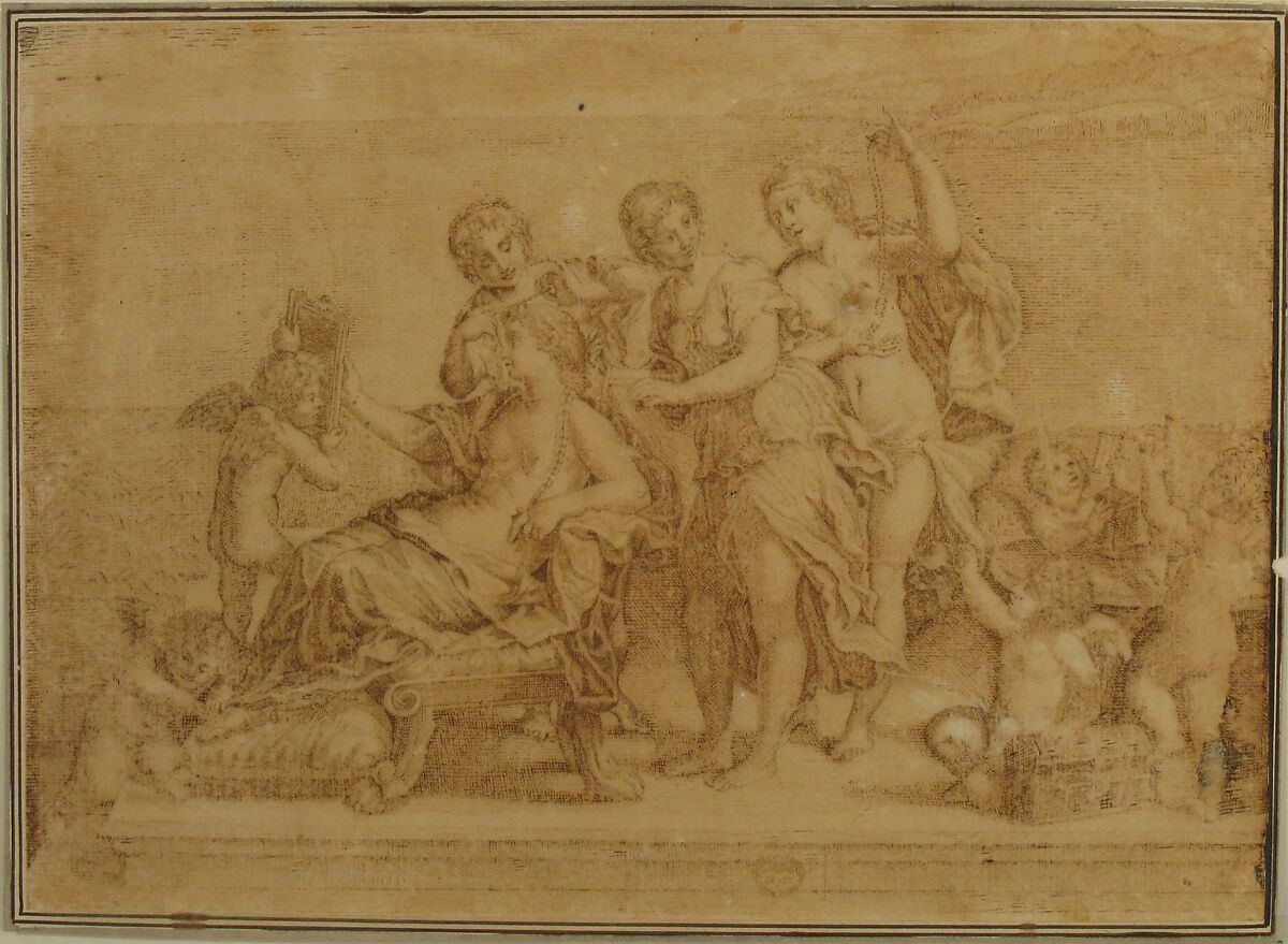 Engraver's Copy After The Toilet of Venus, After Francesco Albani (Italian, Bologna 1578–1660 Bologna), Pen and brown ink