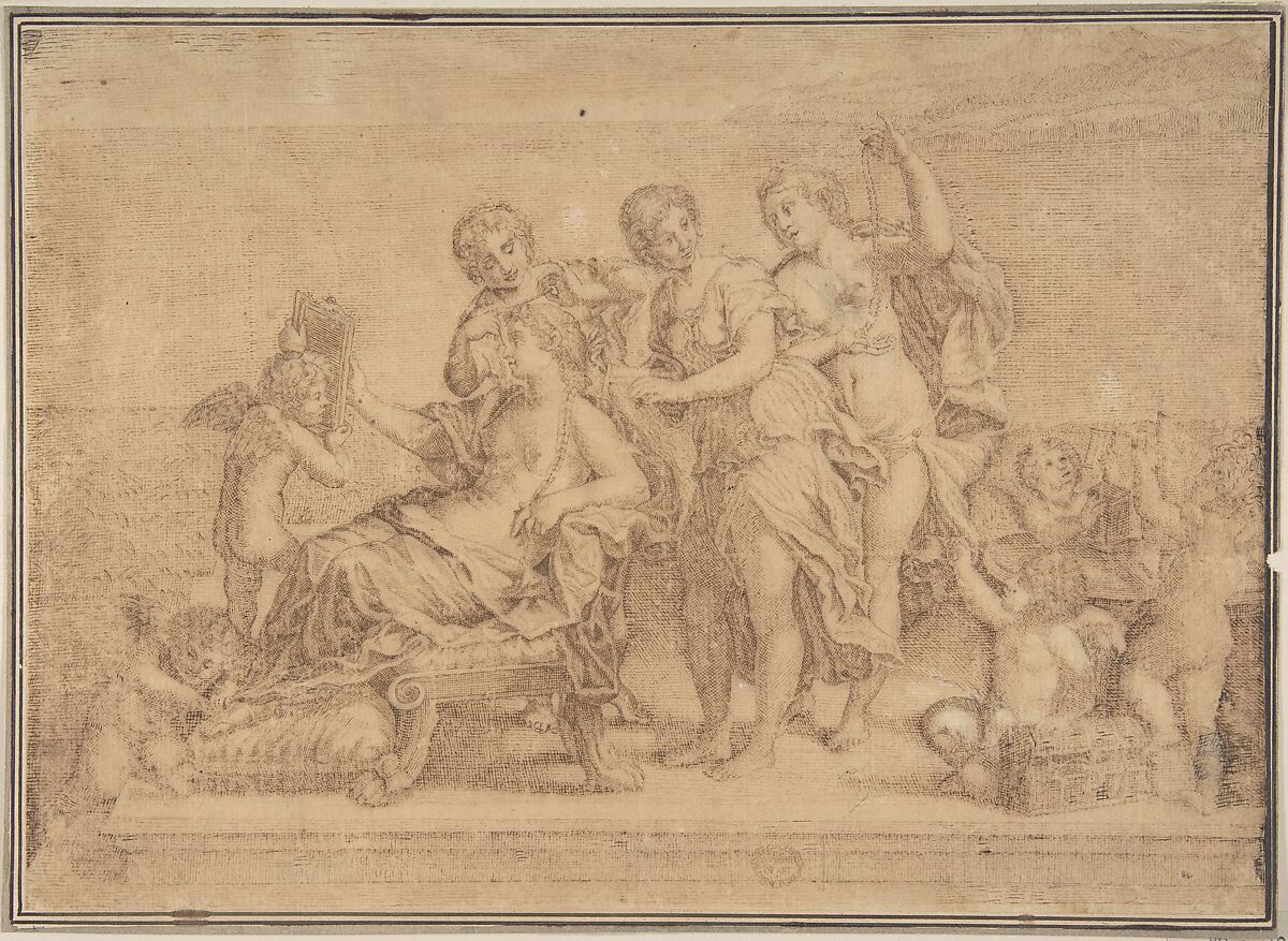 Engraver's Copy After The Toilet of Venus, After Francesco Albani (Italian, Bologna 1578–1660 Bologna), Pen and brown ink 