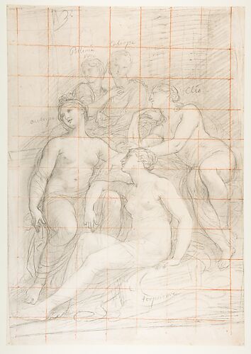 The Muses Euterpe, Polyhymnia, Calliope, Clio, and Terpsichore (recto); Sketch of a Sleeping Child (verso)