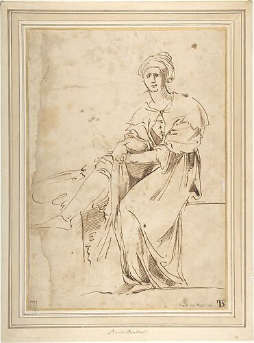 Seated Figure with Cloak and Turban