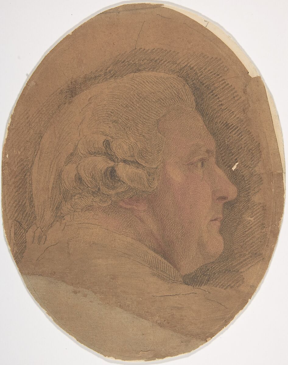 John Ward, 2nd Viscount Dudley and Ward, Francesco Bartolozzi (Italian, Florence 1728–1815 Lisbon), Black and red chalk, varnished, on thin laid paper. Oval. 