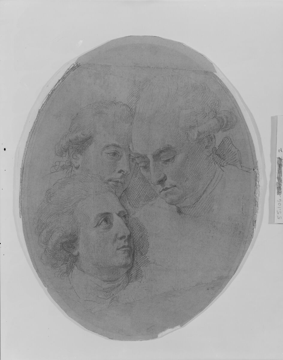 George Montagu, 4th Duke of Manchester, William, 2nd Viscount Courtenay, de jure 8th Earl of Devon, and George William Coventry, 6th Earl of Coventry, Francesco Bartolozzi (Italian, Florence 1728–1815 Lisbon), Black and red chalk, varnished