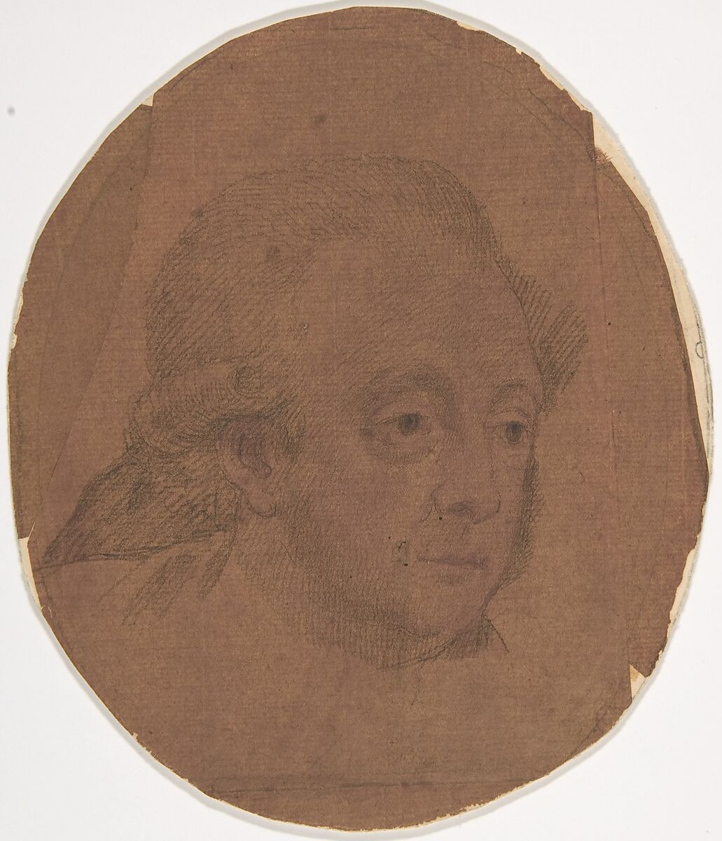 Richard Brocklesby, physician, Francesco Bartolozzi (Italian, Florence 1728–1815 Lisbon), Black and red chalk, varnished, on thin laid paper. Oval. 