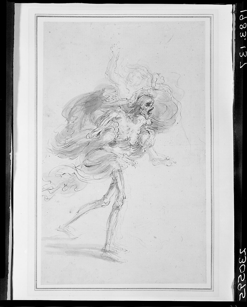 Death Carrying a Child, Stefano della Bella (Italian, Florence 1610–1664 Florence), Pen and brown ink and brush and gray wash, over black chalk