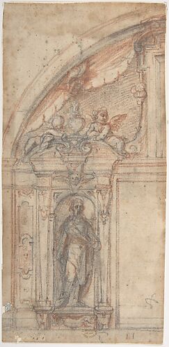 Scheme for an Architectural Decoration with a Standing Male Figure in a Niche