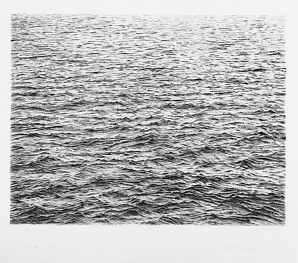 Ocean Surface (first state), Vija Celmins (American, born Riga, Latvia, 1938), Drypoint
