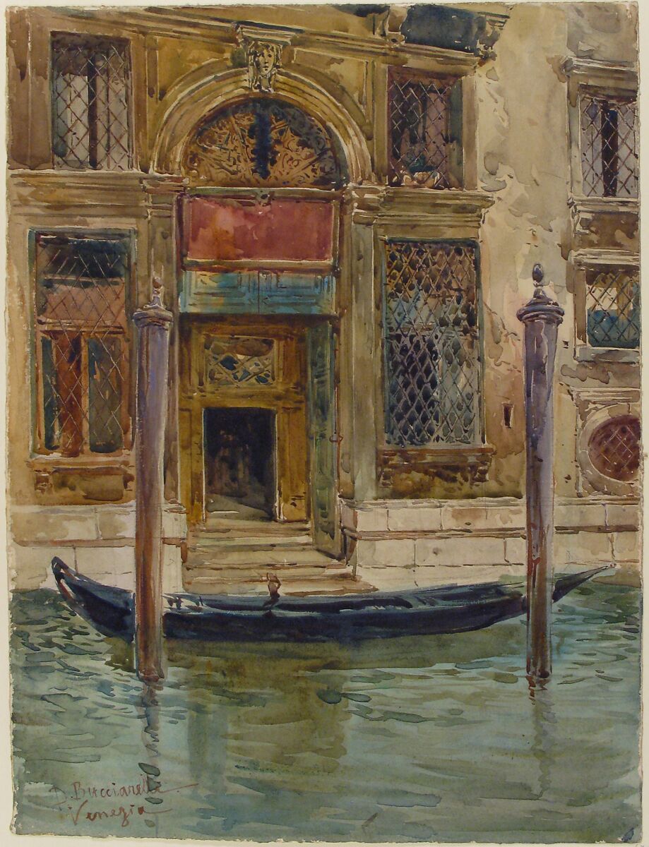 Portal of a Venetian Palace, Daniele Bucciarelli (Italian, Rome 1839–1911 Velletri), Watercolor
