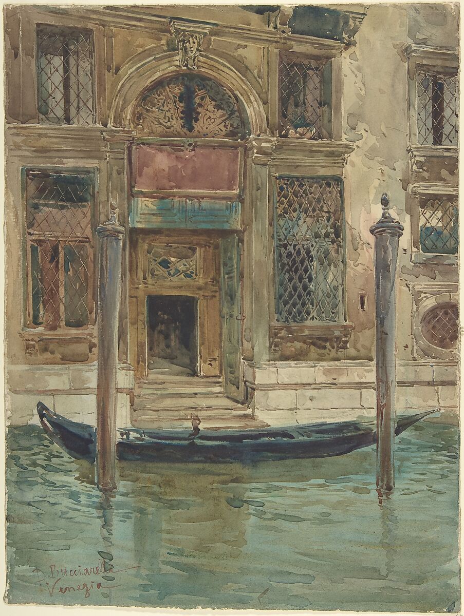 Portal of a Venetian Palace, Daniele Bucciarelli (Italian, Rome 1839–1911 Velletri), Watercolor 