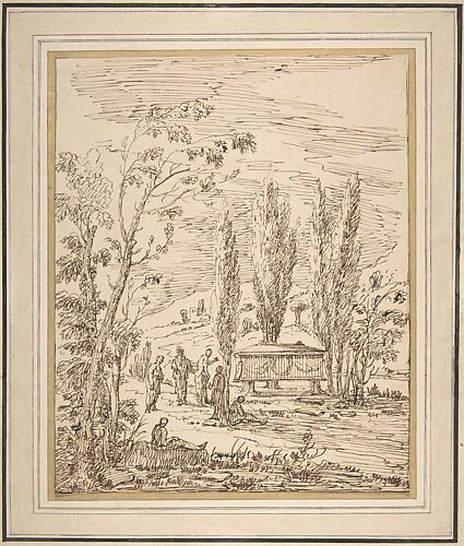 Landscape with Figures near a Tomb