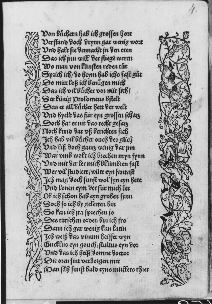 Das Narrenschyff, Albrecht Dürer (German, Nuremberg 1471–1528 Nuremberg), Woodcut
