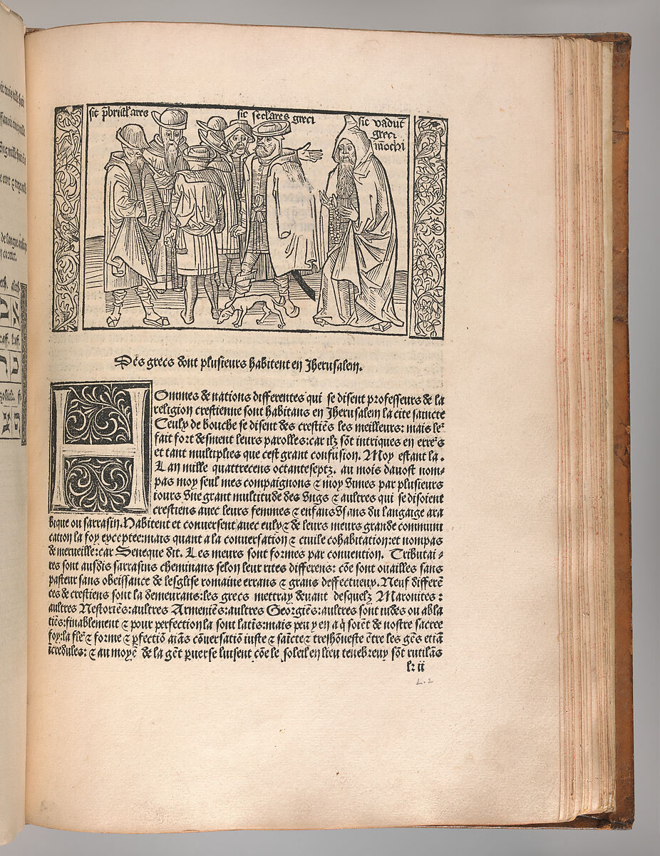 La Peregrination en Terre Sainte  (Pilgrimage to the Holy Land), Translated by Nicolas Le Huen (active 15th century), Engraving, hand colored