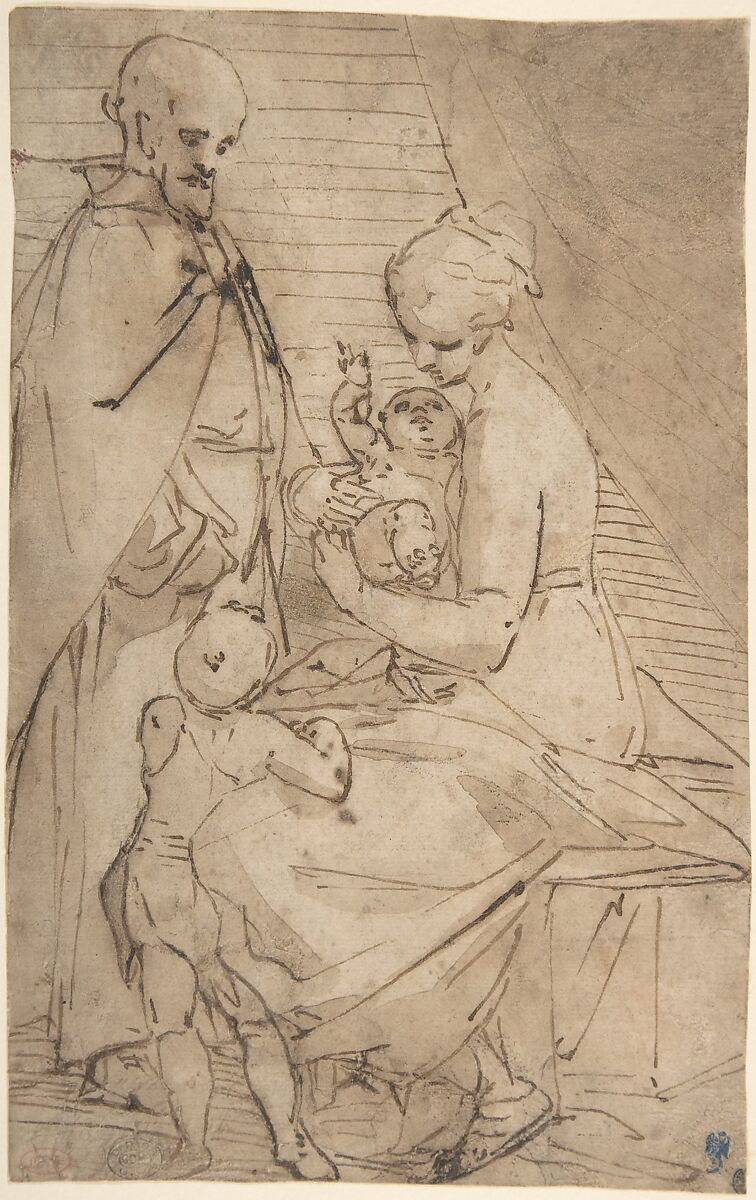 Luca Cambiaso The Holy Family with the Infant Baptist The Met