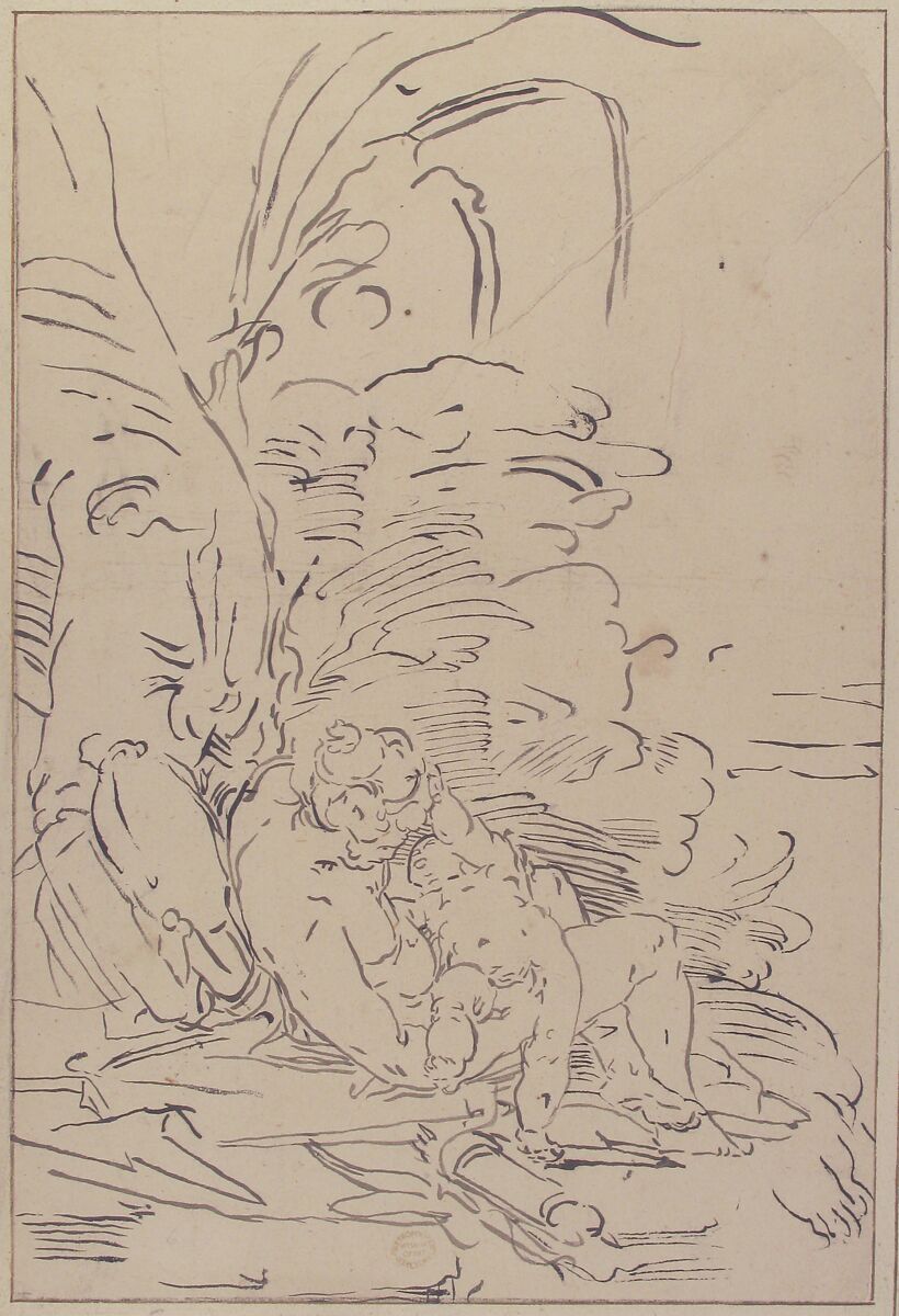 Venus and Cupid, After Luca Cambiaso (Italian, Moneglia 1527–1585 Madrid), Pen and ink