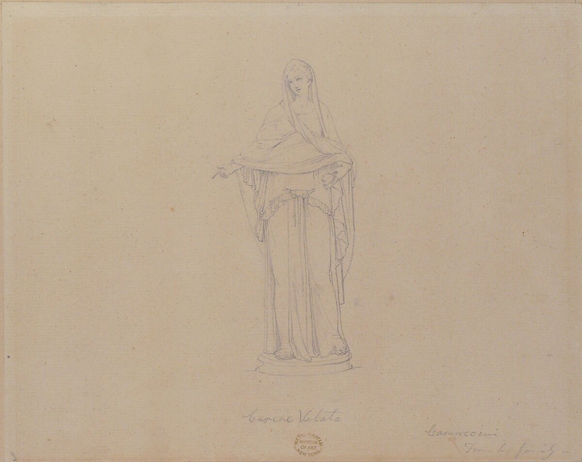 Veiled Ceres, Vincenzo Camuccini (Italian, Rome 1771–1844 Rome), Graphite