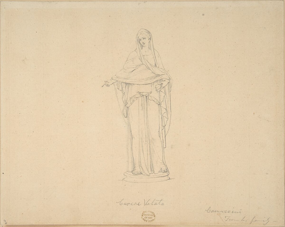 Veiled Ceres, Vincenzo Camuccini (Italian, Rome 1771–1844 Rome), Graphite 