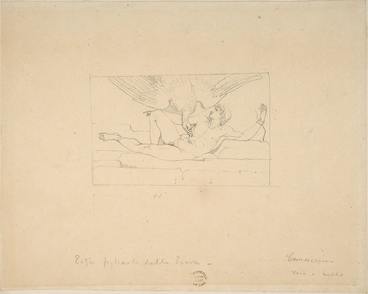 Prometheus (or Tityus), Vincenzo Camuccini (Italian, Rome 1771–1844 Rome), Lead graphite 