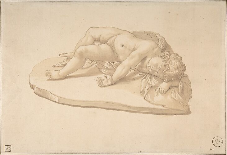 Copy after a Sculpture of the Sleeping Eros Based on an Antique Model (from Cassiano dal Pozzo's 'Paper Museum')