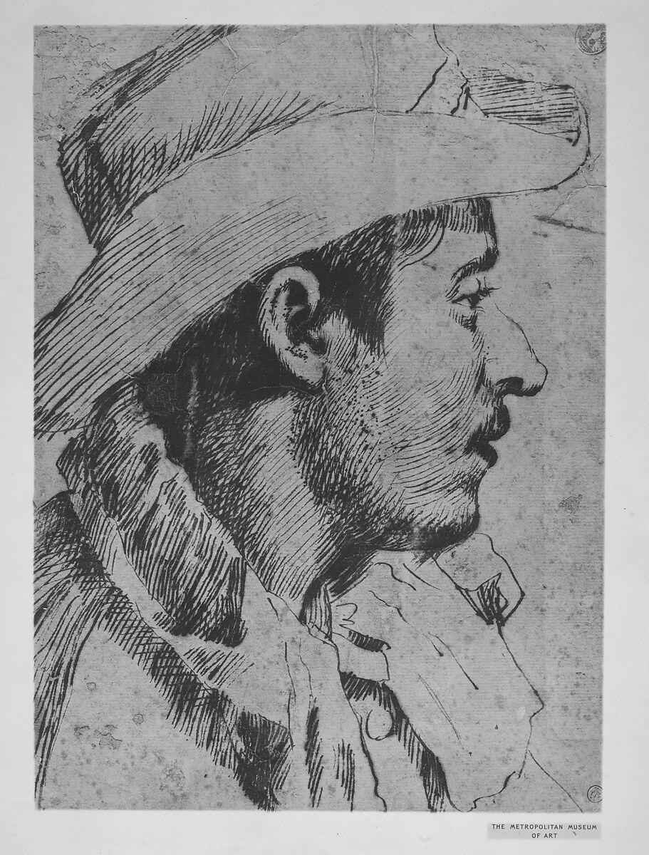 Head of a Young Man, Anonymous, Italian, Bolognese, 17th century, Pen and brown ink