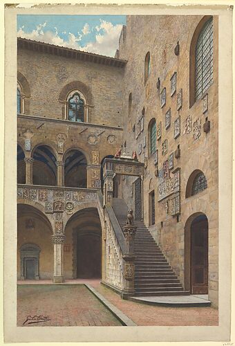 View of the Bargello Courtyard in Florence