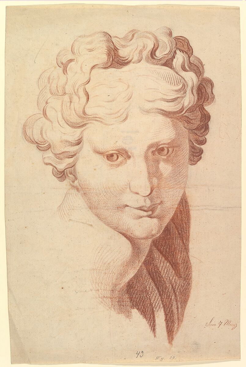 Idealized Female Head, Copied after the Antique, Johann Evangelist Kastner (Austrian, Weiher 1776–1827 Vienna), Red chalk 