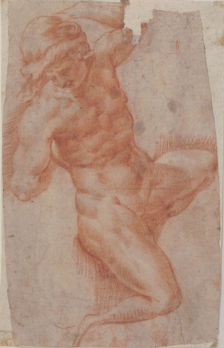 Study of a Male Nude, Cavaliere d'Arpino (Giuseppe Cesari) (Italian, Arpino 1568–1640 Rome), Red chalk