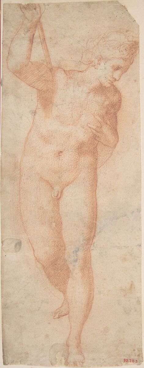 Hermaphrodite, Anonymous, Italian, mid-16th century, Red chalk 