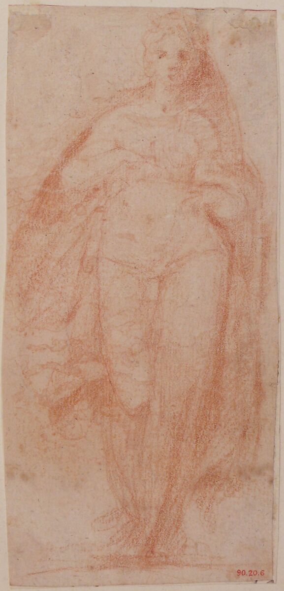 Advancing Figure, Cavaliere d'Arpino (Giuseppe Cesari) (Italian, Arpino 1568–1640 Rome), Red chalk