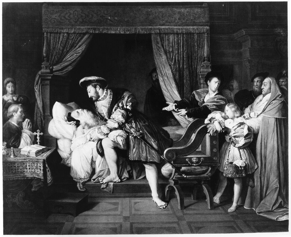 The Death of Leonardo da Vinci, Joseph Théodore Richomme (French, Paris 1785–1849 Paris), Etching and engraving