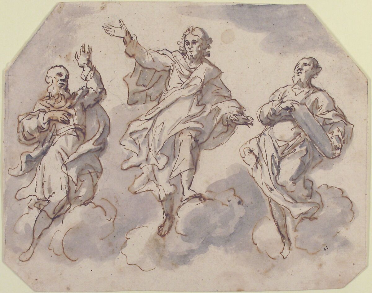 The Transfiguration, Francesco Curia (Italian, documented Naples 1565/70–1608 Naples), Pen and brown ink, brush and gray wash 