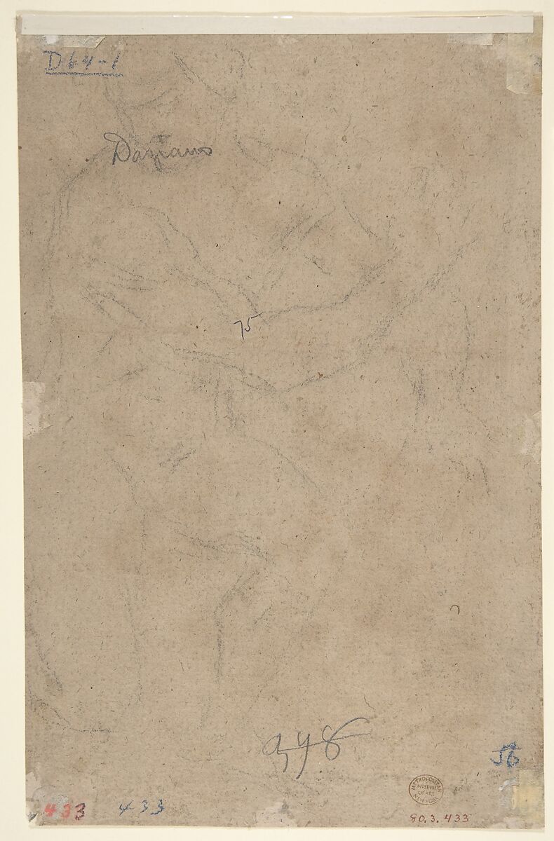The Virgin Entrusting the Christ Child to Saint Francis of Assisi, attributed to Gaspare Diziani (Italian, Belluno 1689–1767 Venice) ?, Two sheets of paper joined horizontally above center: pen and brown ink, brush and gray wash, over red chalk and lead or graphite (bottom sheet);   brush and gray wash, over red chalk (top sheet)