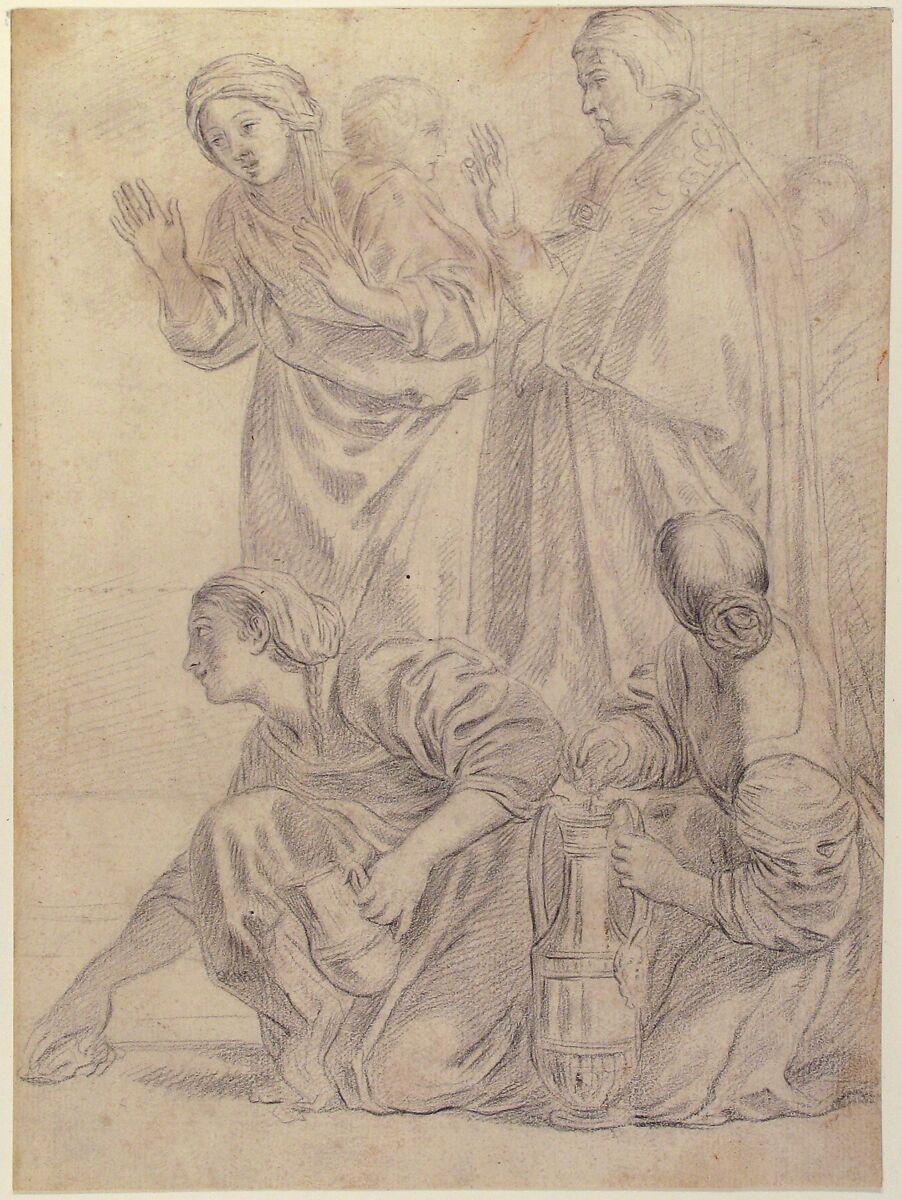 Portion of the Martyrdom of Saint Cecilia, After Domenichino (Domenico Zampieri) (Italian, Bologna 1581–1641 Naples), Black chalk