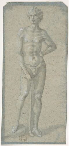 Standing Youth Holding a Club (recto); Temptation of Adam and Eve (verso)