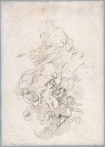 The Assumption of the Virgin (recto); Architectural Notations (verso)