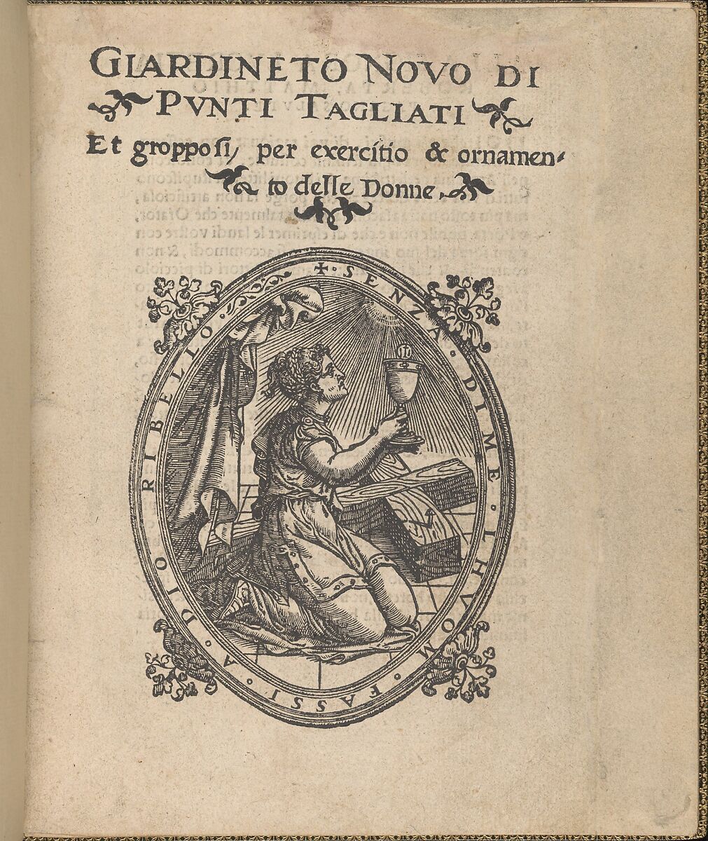 Giardineto novo di punti tagliati et gropposi per exercitio & ornamento delle donne (Venice 1554), Matteo Pagano (Italian, 1515–1588), Woodcut 